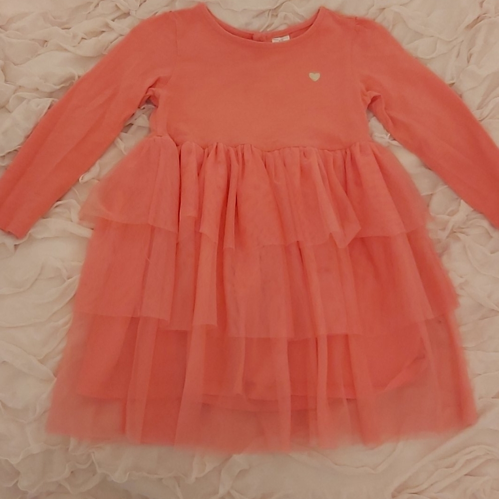 Coral tier skirt dress 3T EUC